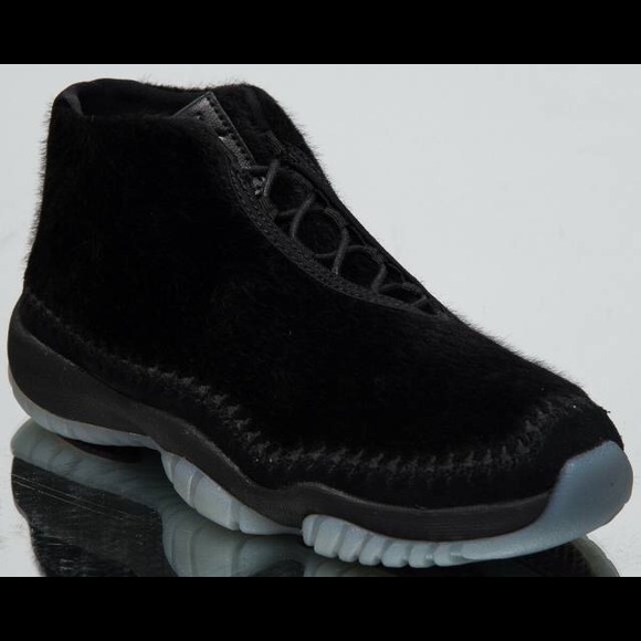 Nike Shoes Nike Triple Black Furry Air Jordan With Pony Hair Poshmark